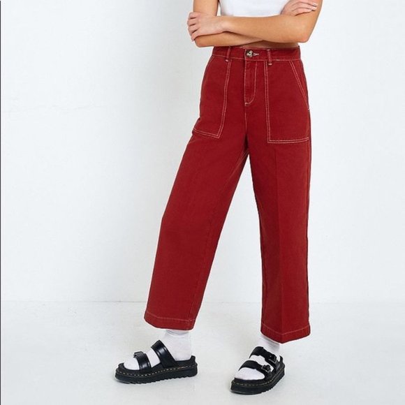 BDG Denim - Urban Outfitters Women's BDG Contrast Stitch Carpenter Wide Leg Jeans Size 24